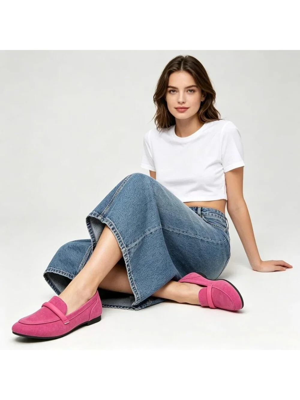 Women Light Pink Faux Leather Slip on Shoes Runs Small Ballet Flats Comfortable